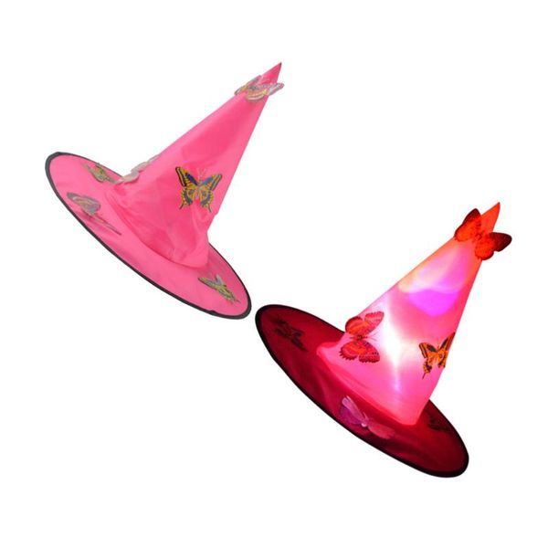 

party hats 2pcs led witch luminous creative props (rosy)