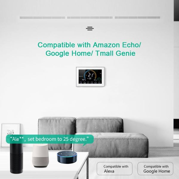 

smart home control wifi programmable thermostat 6 period voice app lcd water/gas boiler heating thermoregulator for echo google