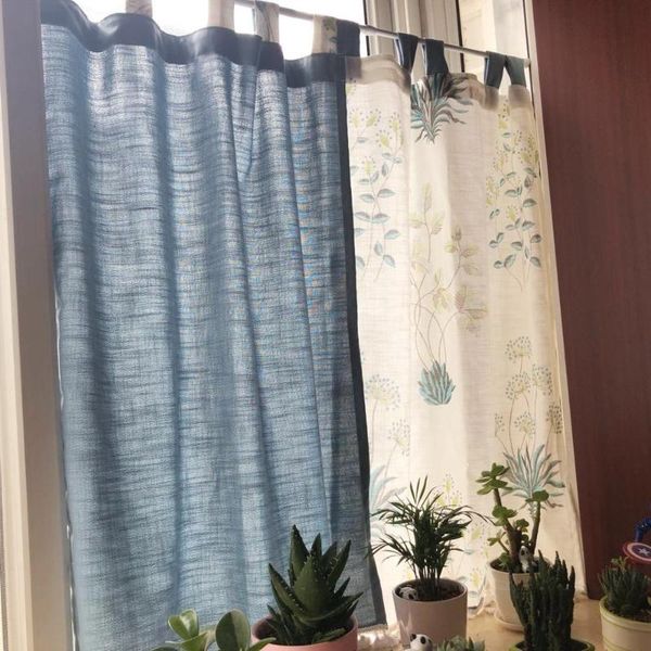 

curtain & drapes good quality cotton& linen blue sling tassel short book-shelf cupboard home decorative