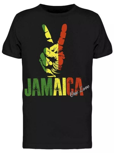 

jamaica peace sign tee men's -image by shutterstock, White;black