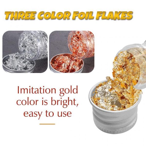 

other arts and crafts 3 colors gold foil paper decoration imitaition flake metallic leaf nail beauty rose gilding diy art craft painting