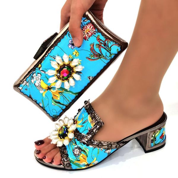 

dress shoes olomm black color matching women shoe and bags set decorated with rhinestone african bag for party k1-17