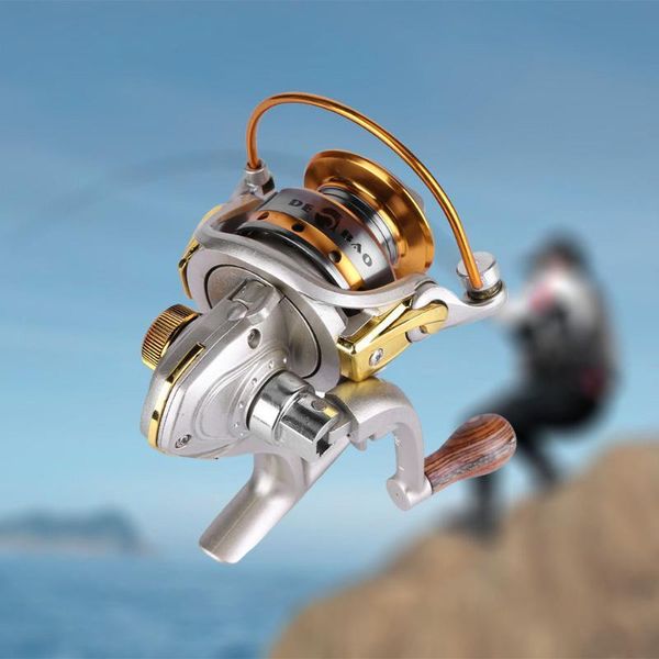 

baitcasting reels 10 bearings mini fishing spinning reel wood handle ice rock wheel tackle carp accessories peche