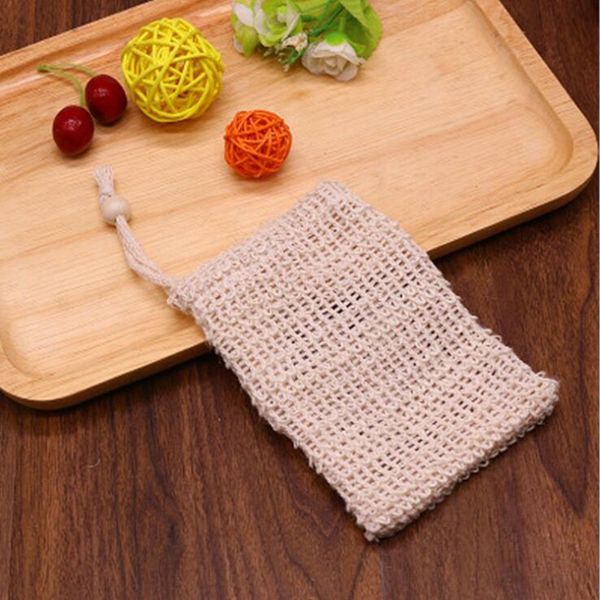 Neatening Mesh Sapone Saver Pouches Holder per doccia Bagno Schiuma Borsa da bagno naturale Borsa per sapone doccia in sisal JJA165