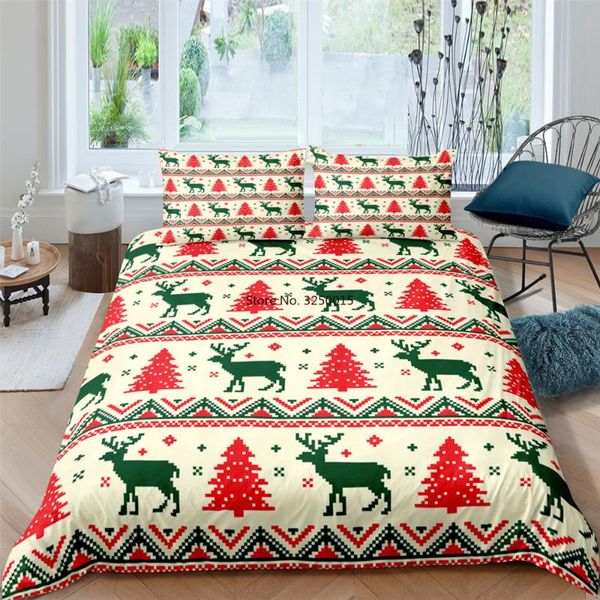 

bedding sets cartoon christmas style deer set duvet cover twin full  king size bedclothes bedroom home textiles