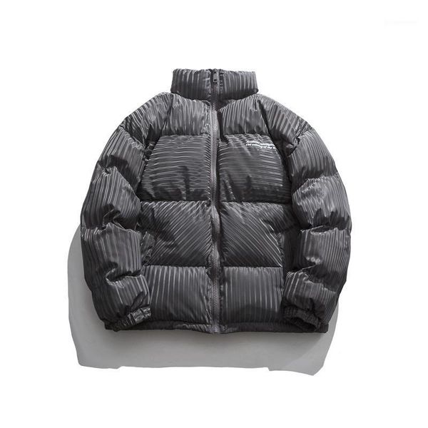 

men's down & parkas jacket thick cotton clothes loose long-sleeved stand-up collar zipper windbreaker liner, Black