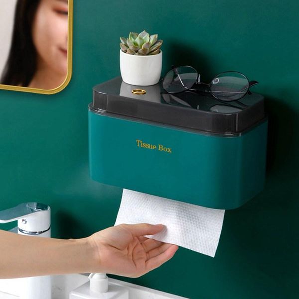 

tissue boxes & napkins wall-mounted box perforated bathroom storage rack roll car waterproof paper household supplier