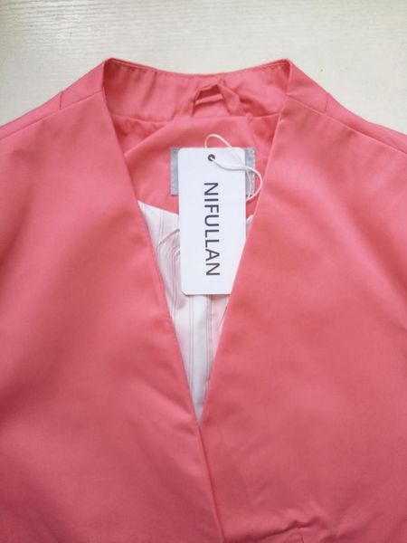 

women's jackets chic basic solid color fashion women 3/4 sleeve pockets none button woman slim short suit jacket, Black;brown