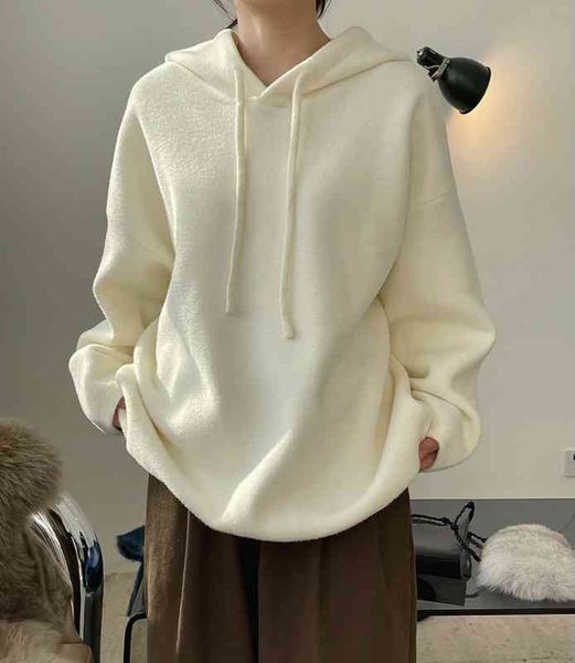

new woman beautiful oversize with hoode, Black;white