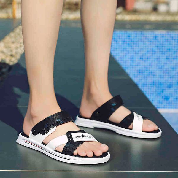 

sandals sandals men fashionable beach summer falt men slide- couple comfort anti-slip in the open air drop slippers oo1z, Black