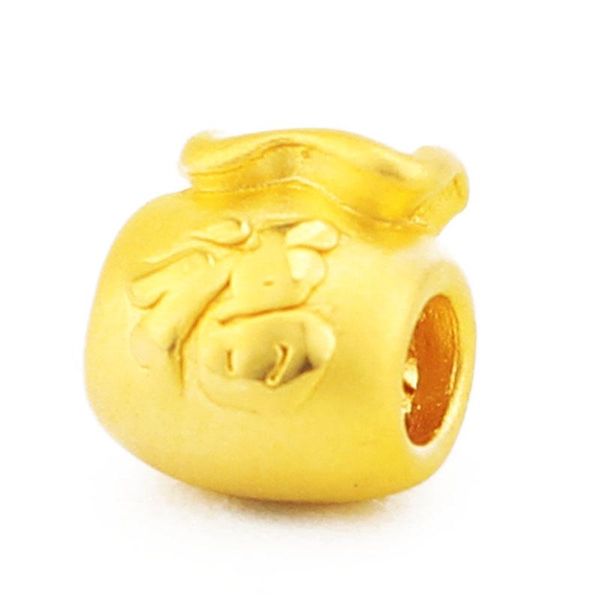 

charm bracelets pure 24k yellow gold bracelet 3d 999 fu bag red string 0.4-0.5g, Golden;silver