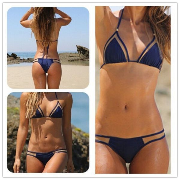 

women's bikini swimsuit mesh triangl swimwear, White;black