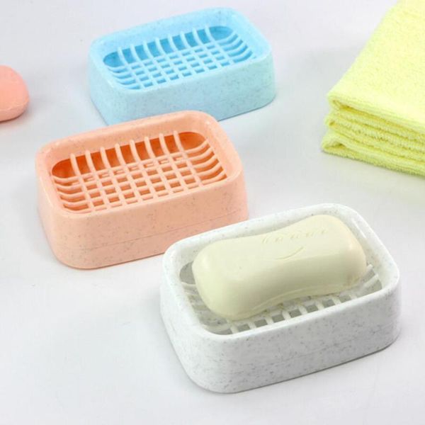 

double layer plastic soap holder drainage box shower soapdish non-slip dish draining tool bathroom accessories 1060b dishes
