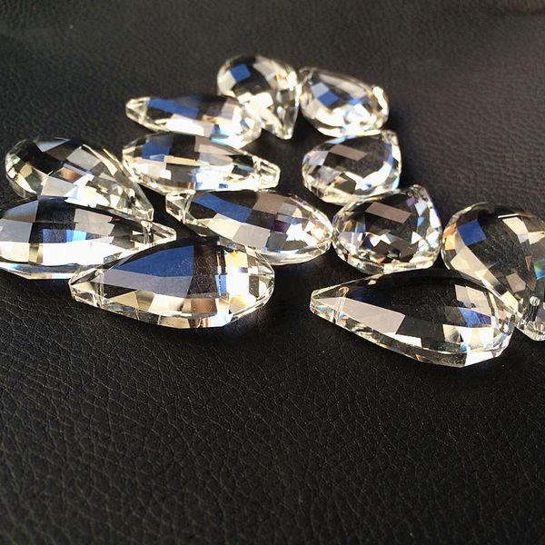 

20pcs 38*22mm clear crystal pipa pendants for chandelier diy accessories home decoration, wedding party suncatcher drops