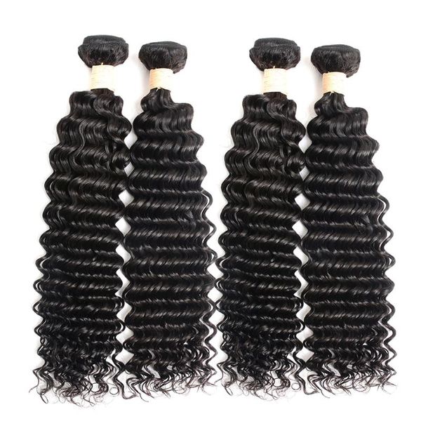 

human hair bulks hairmoda malaysian deep bundles 100% weave 3/4 pieces remy extensions, Black