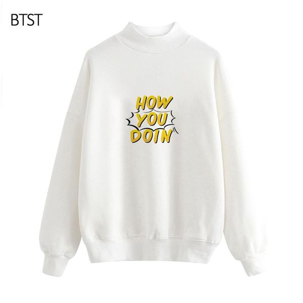 

women's hoodies & sweatshirts how you doin 2021 fashion autumn women vogue harajuku casual streetwear ulzzang o neck pullovers, Black