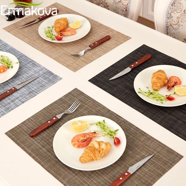 

mats & pads ermakova 4 pcs/lot placemats table non-slip washable place mat heat resistant tablemat dining disc bowl pad
