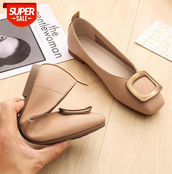 

women's all-match square toe grandma shoes shallow mouth flat sole women soft large size 41 #pp8j