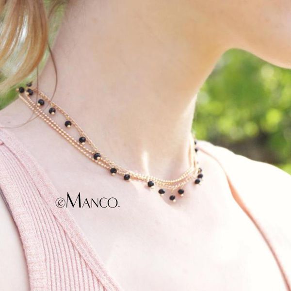 

chokers wholesale charming chains choker necklace crystal beads golden color arrivals gifts for women fashion jewelry, Golden;silver