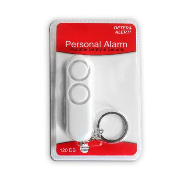 

fashion 120db anti-rape device dual speakers loud alarm alert attack panic safety personal security keychain bag pendant, Silver