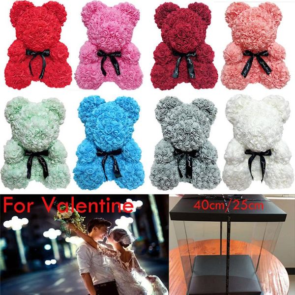 

decorative flowers & wreaths rose teddy bear heart flower birthday valentine wedding party decor girlfriend anniversary women girl doll gift