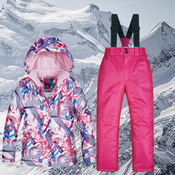 

dropship-mutusnow kids ski suit waterproof warm snow jacket and pants thicken winter snowsuit for girls skiing snowboarding suits