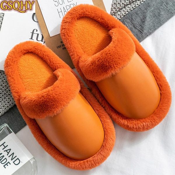 

women warm couple slippers short plush ladies home shoes female fur comfortable footwear men soft indoor fashion, Black