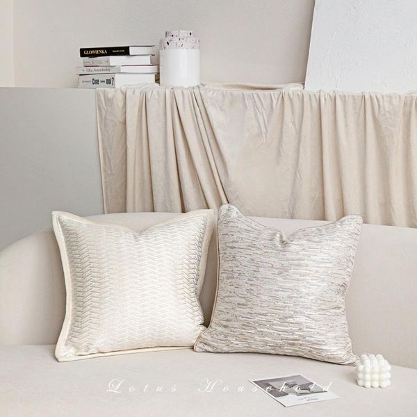 

cushion/decorative pillow elegant ivory chenille polyester decorative pillowcases cover sofa bed case coussinss 45x45cm pillows almofadas