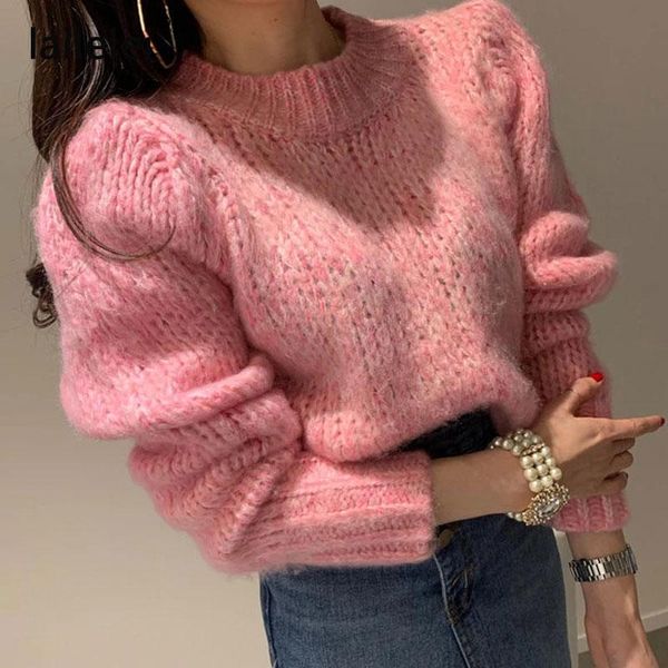 

women's sweaters spot fashionable western style and color turtleneck sweater autumn winter warm long-sleeved round neck, White;black