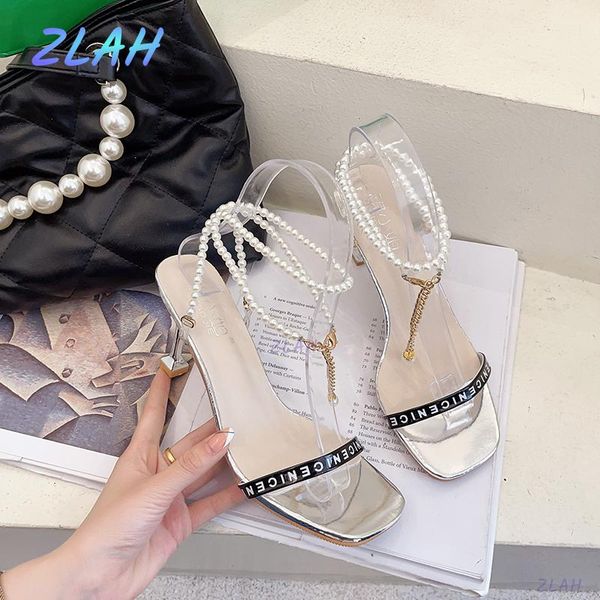 

sandals women's high heel heels zlah roman thin beaded pumps, Black