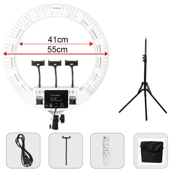 

inch led ring lights lamp 100w yidoblo fs-640sii with tripod make-up for video studio po pography lighting live show flash heads