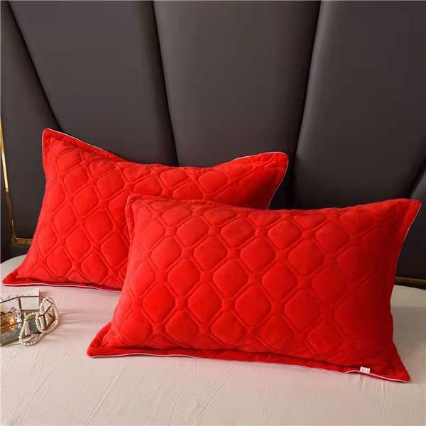 

pillow case pillowcases one pair of cotton padded thickened winter crystal flannel warm coral velvet