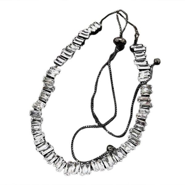 

chains creativity black gold irregular zircon necklaces neck chain charm fashion adjustable choker jewelry 2021, Silver