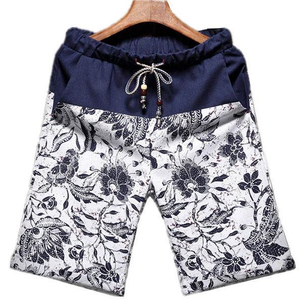 

summer fashion men's casual stitching beach shorts / male elastic waist drawstring design sports, White;black