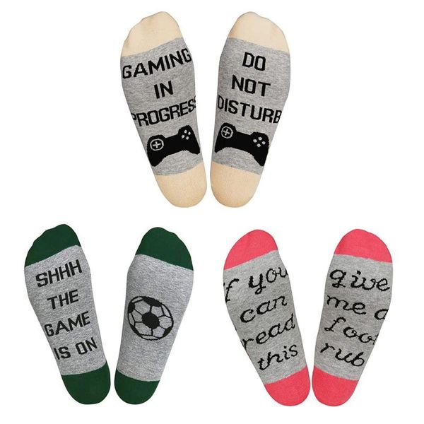 

sports socks 1 pair funny breathable if you can read this autumn spring winter 2021 halloween christmas gift medium tube, Black