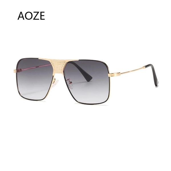 

sunglasses 2021 luxury fashion metal gradient square frame men and women sunscreen driving, White;black