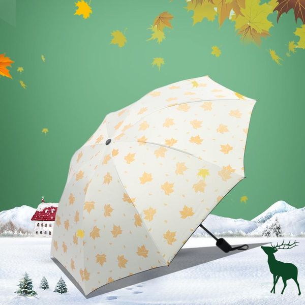 

umbrellas folding umbrella flower uv protection sun three-folding black and white