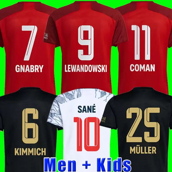 

s-4xl bayern munich jerseys 21 22 lewandowski sane goretzka coman muller davies soccer football shirt men + kids kit 2021 2022 humanrace fou, Black;yellow