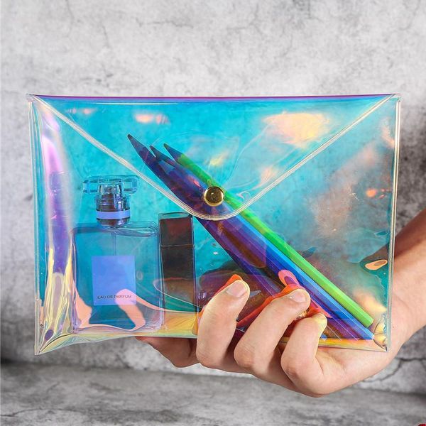 

storage bags 1pcs cosmetic waterproof laser women make up bag clear pvc pouch portable wash toiletry travel organizer case