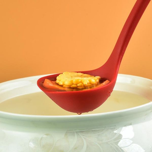 

spoons rice silicone ladle long handle soup spoon meal dinner scoops kitchen supplies cooking tool non stick resistant heat