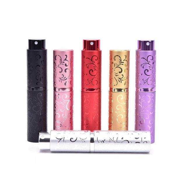 

10ml mini perfume bottle portable travel refillable empty atomizer metal spray pump case storage bottles & jars