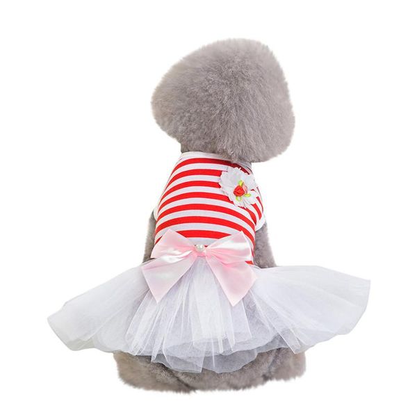 

dog apparel fashion simple pet costumes spring and summer breathable striped skirt dresses for small large bubble a1