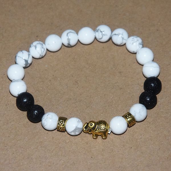 

bracelet selling accessories 8mm turquoise elephant volcanic stone, Golden;silver