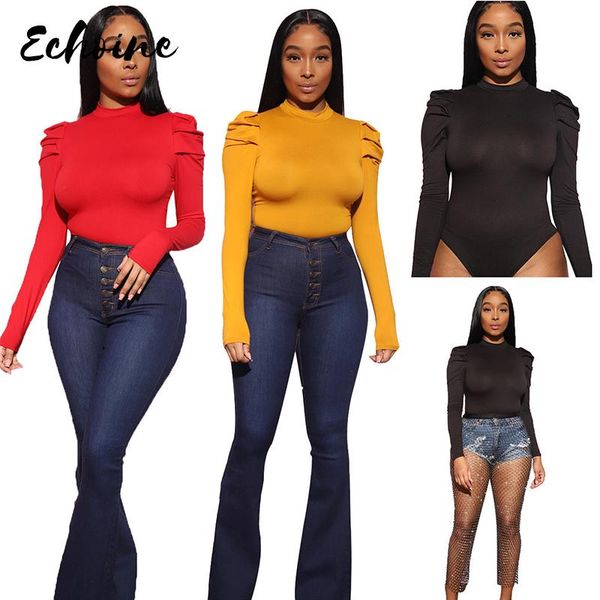 

women's jumpsuits & rompers mock neck warm winter/spring skinny bodysuits black night club women full sleeve body female basic xxl, Black;white