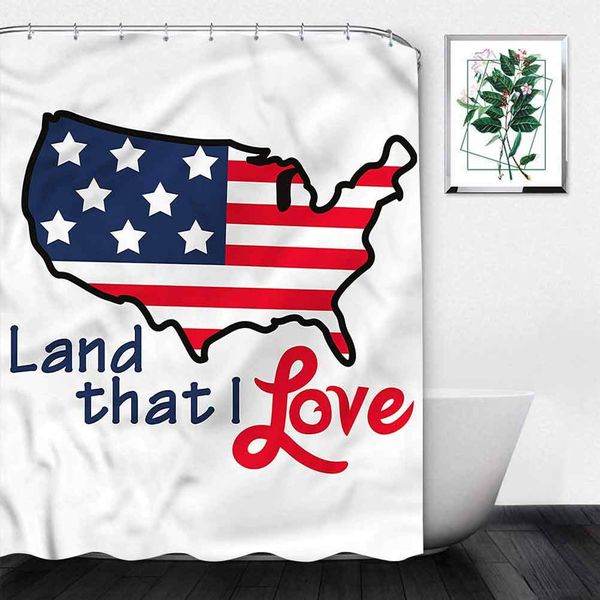 

grey shower curtain usa map land that i love lettering waterproof fabric bathroom accessories bathroom decor 72"x72" with hooks