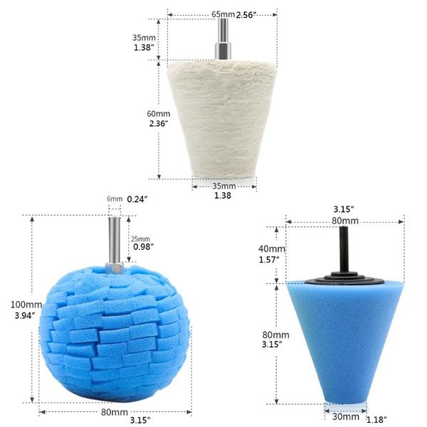 

car sponge cone pads ball hub polishing wheel buffing beauty waxing