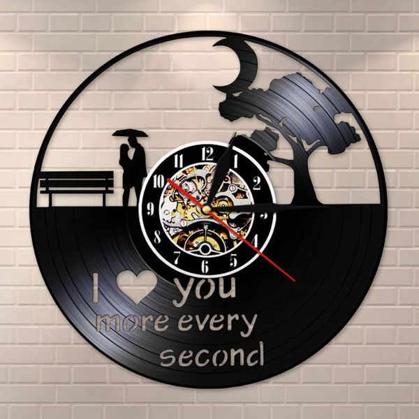 

wall clocks i love you more every second vintage record clock romantic art home decor silent gift for anniversary