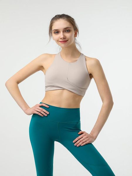 

cross beauty back sports vest running fitness yoga underwear women push-up bra gym solid color workout crop outfit