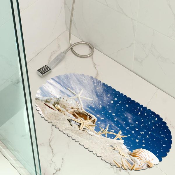 

beach coral shell pattern pvc non- slip waterproof bath mats bathtub mat shower toilet household bathroom hollow pad