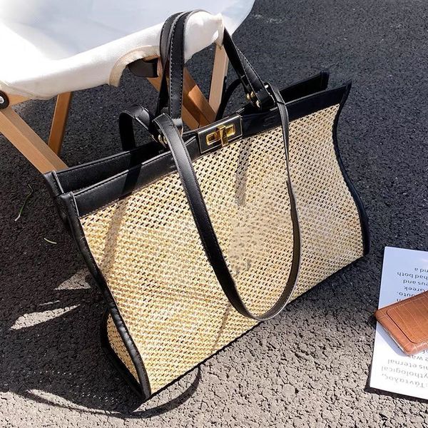 

summer large capacity straw woven beach bag fashion advanced versatile